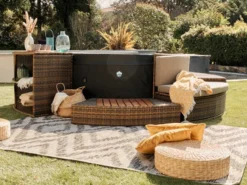 Spa portable semi-rigide vita rond bulles 4 places avec mobilier - netspa