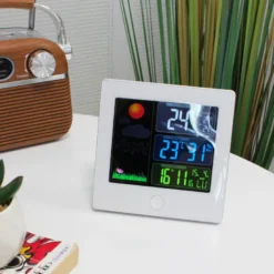 Station météo radio pilotée lcd 3 couleurs capteur extérieur sans fil