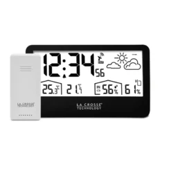 Station météo radio pilotée noire