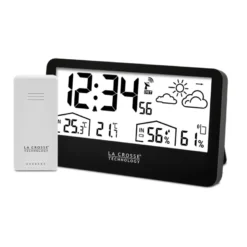 Station météo radio pilotée noire