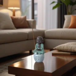 Statue bouddha porte encens dhyana