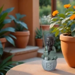 Statue bouddha porte encens tolérence