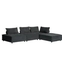 Stava canapé d'angle 4 places gris foncé