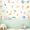 Sticker mural pour enfant animaux de la savane