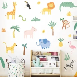 Sticker mural pour enfant animaux de la savane