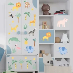 Sticker mural pour enfant animaux de la savane