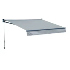 Store banne saule 2,95 × 2,5m - toile grise et structure grise