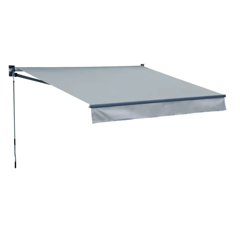 Store banne saule 2,95 × 2,5m - toile grise et structure grise