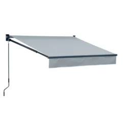 Store banne saule 2,5 × 2m - toile grise et structure grise