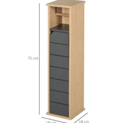 Support papier toilette - porte-papier toilette mdf gris bambou