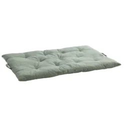 Sur-matelas édredon coton vert jade et gris clair