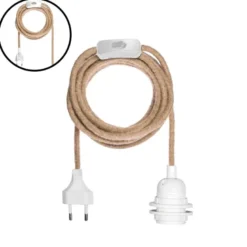 Suspension douille e27 pvc blanche