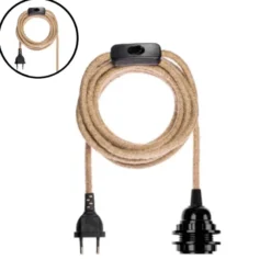 Suspension douille e27 pvc noire