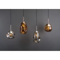 Suspension en verre marron cuivré