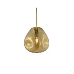 Suspension en verre marron cuivré