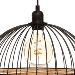 Suspension métal filaire rotin suwa noir