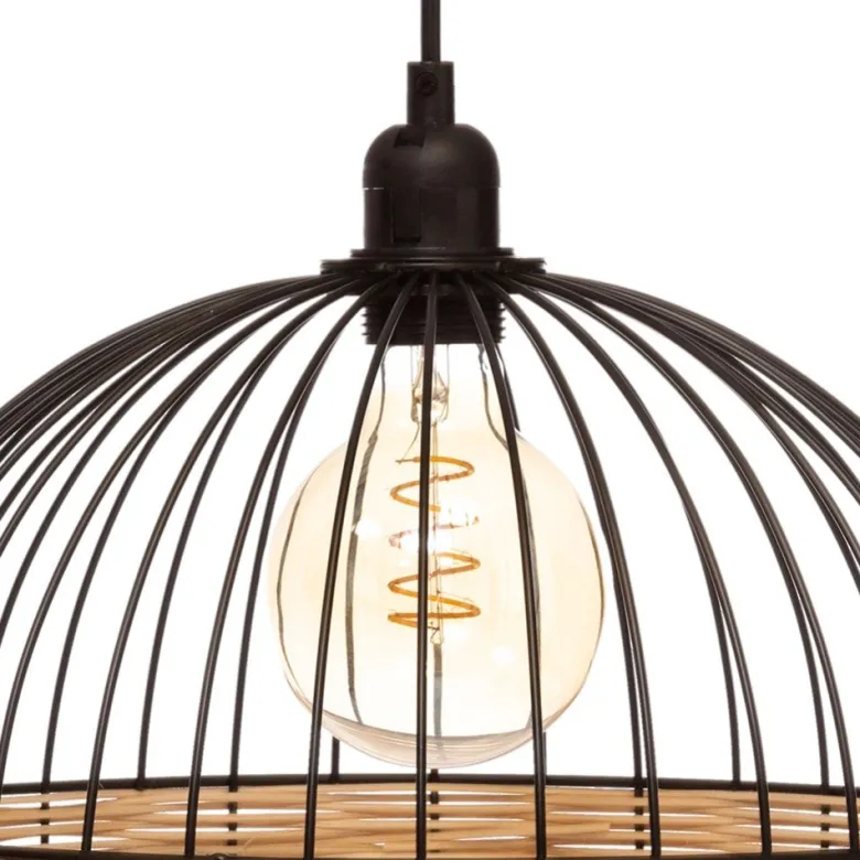 Suspension métal filaire rotin suwa noir