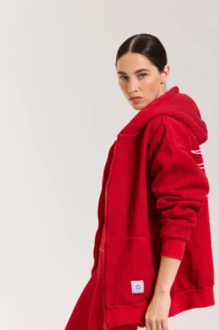 Sweat capuche flow-rouge S-M
