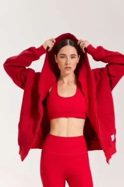 Sweat capuche flow-rouge S-M