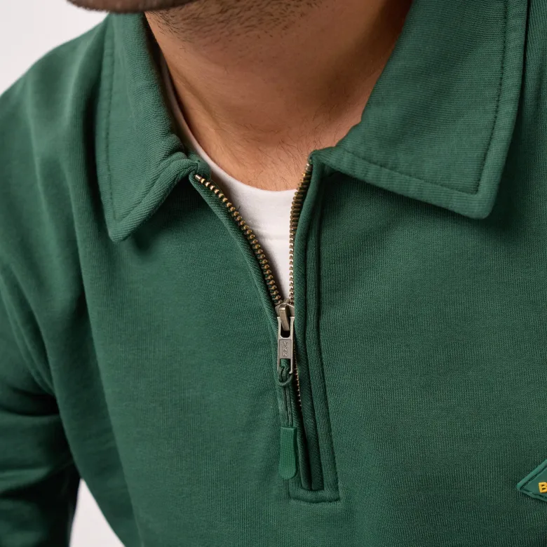 Sweat à col zippé vert S