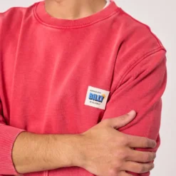 Sweat vintage en coton biologique rouge XXL