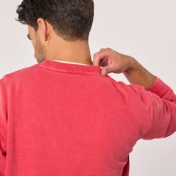 Sweat vintage en coton biologique rouge XXL