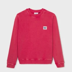 Sweat vintage en coton biologique rouge XXL