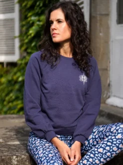 Sweat yoga héron bleu marine L