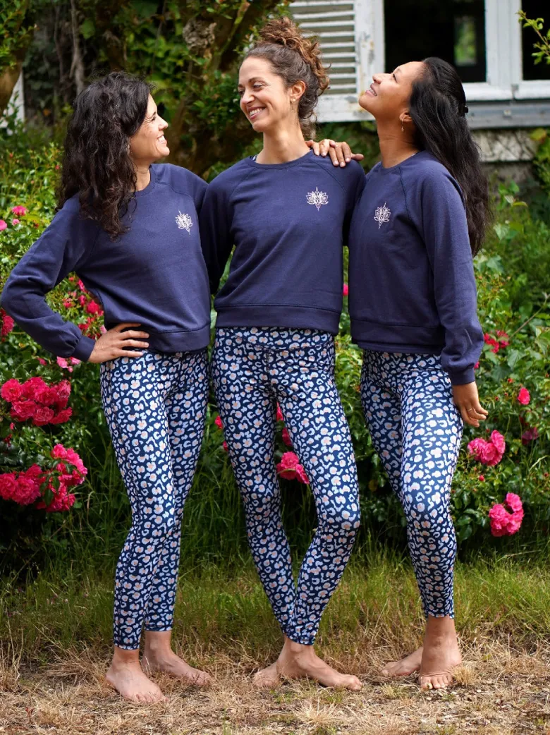 Sweat yoga héron bleu marine L