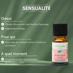 Synergie d'huile essentielle sensualité