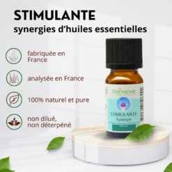 Synergie d'huile essentielle stimulante