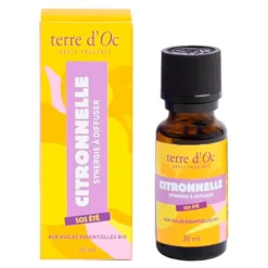 Synergie à diffuser citronnelle aux huiles essentielles bio SOS été terre d'Oc