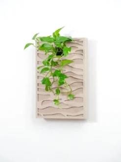 Tableau végétal acoustique sand - l - jardinière anti-oubli Beige
