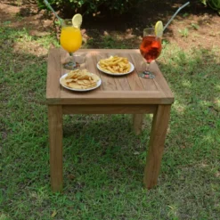Table basse carrée teck coffee 45 cm