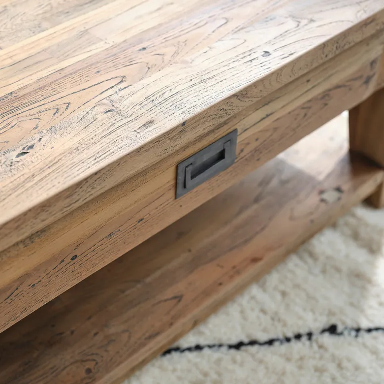Table basse en bois de teck recyclé