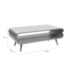 Table basse rectangulaire bois foncé noyer l118 cm takla