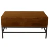 Table basse relevable bois manguier massif teinté et métal noir l90 cm ypster