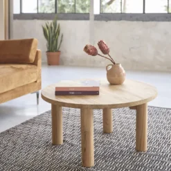 Table basse ronde bois de teck