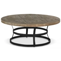 Table basse ronde bois marron - flavine