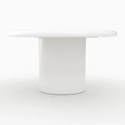 Table basse ronde en béton blanc cassé - lulli