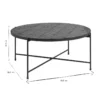 Table basse ronde en céramique vert foncé et métal noir d80.5 cm kotta