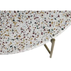 Table basse ronde en terrazzo et métal doré d55 cm mezzo