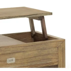 Table basse 2 tiroirs bronze bois marron