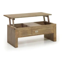 Table basse 2 tiroirs bronze bois marron