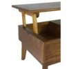 Table basse 2 tiroirs bronze bois marron