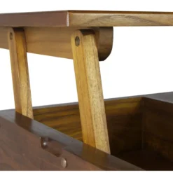 Table basse 2 tiroirs bronze bois marron