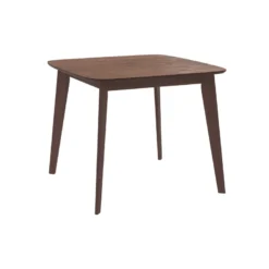 Table carrée 4 personnes en bois foncé finition noyer 90 cm - julio