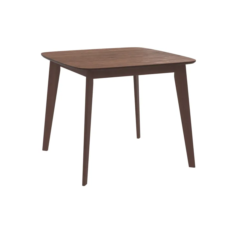 Table carrée 4 personnes en bois foncé finition noyer 90 cm - julio