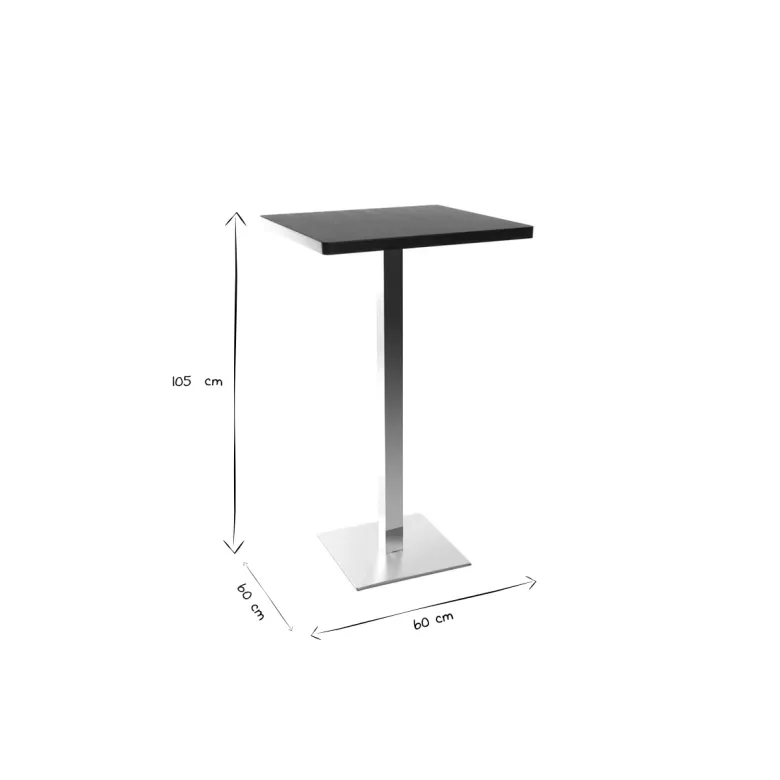 Table de bar carrée noire l60 cm jory