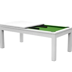Table de billard convertible blanche tapis vert - eddie